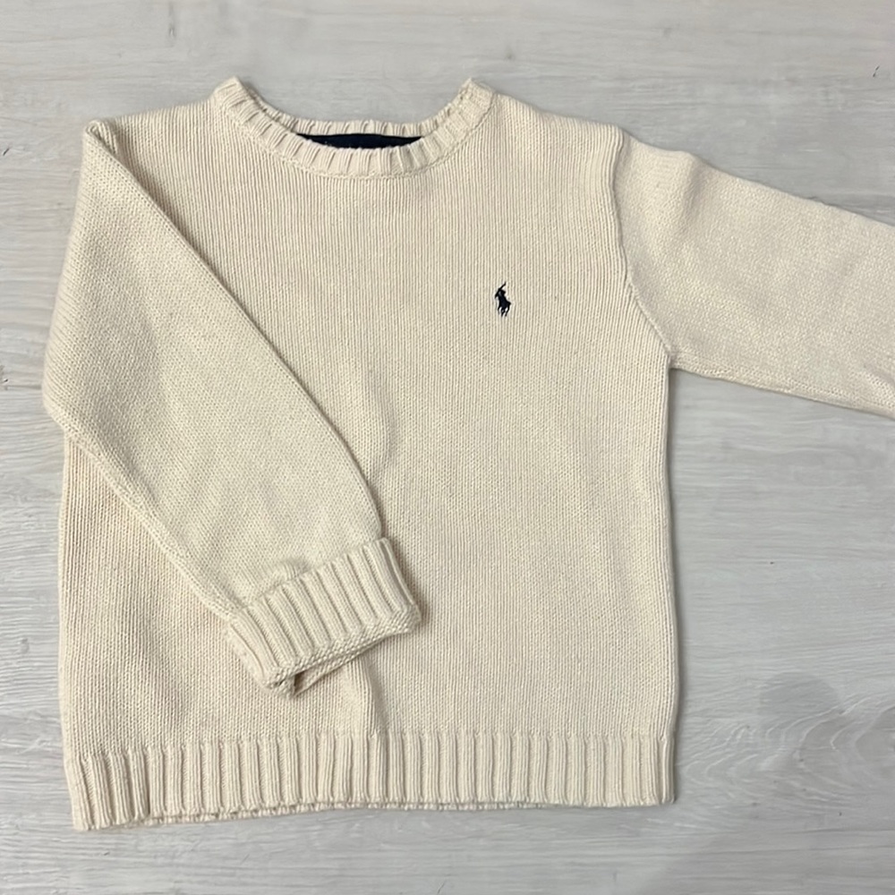 Polo Ralph Lauren boys size 7 off white sweater